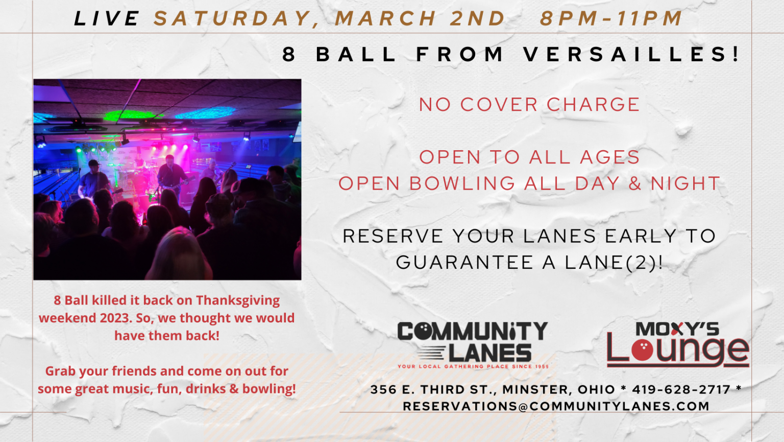 Events Community Lanes Bowling Center