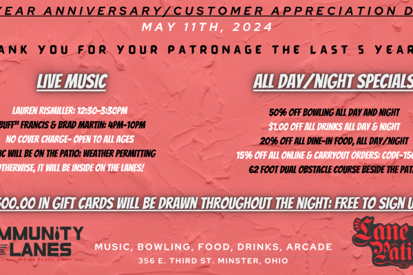 5 year anniversar- Customer Appreciation Day 2024